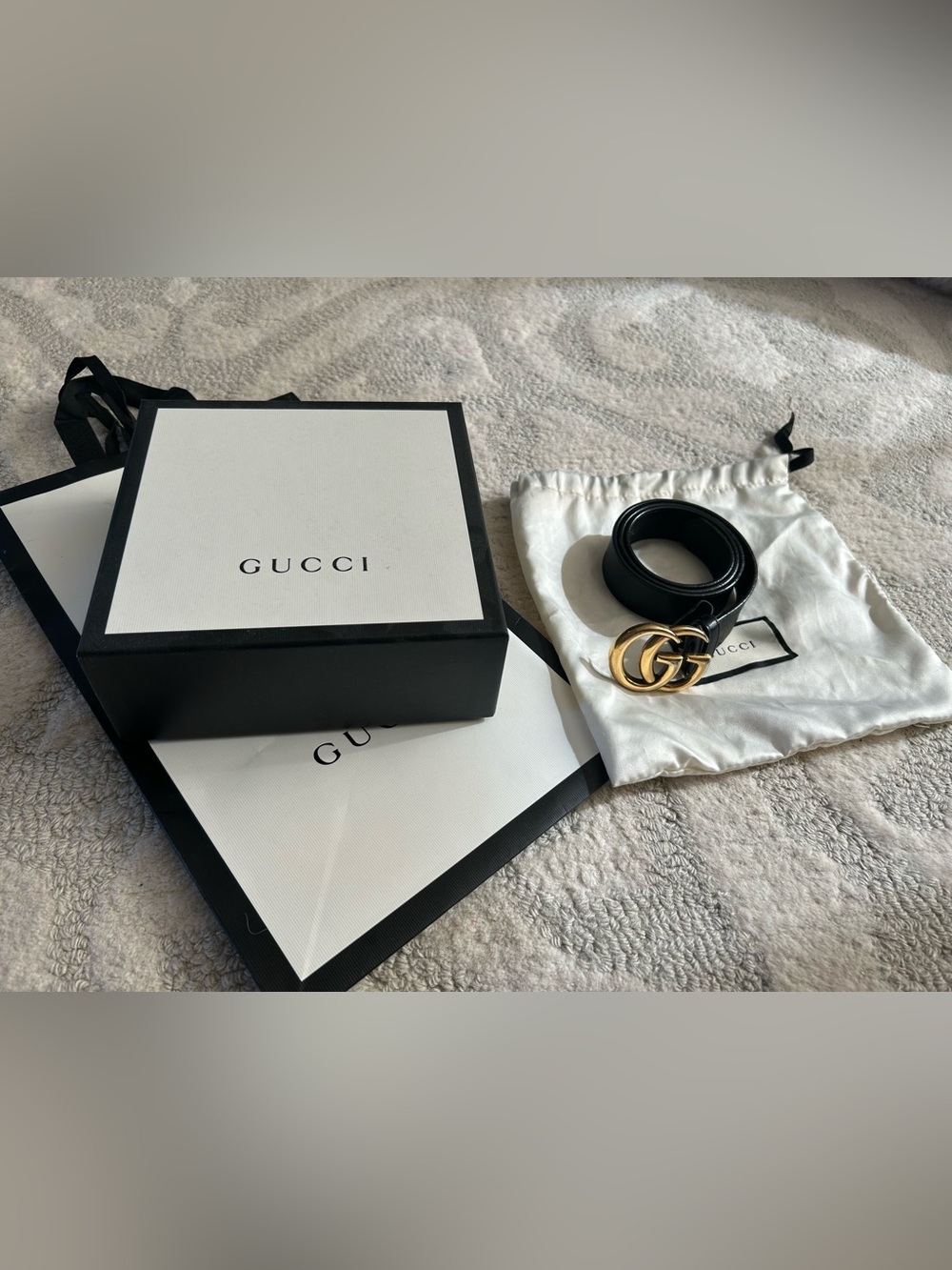 Authentic Gucci Black 1.5 inch Marmont Belt
